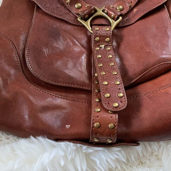 - Kooba Brown Leather Shoulder Bag with Brass Rivets - Picture 11 of 11